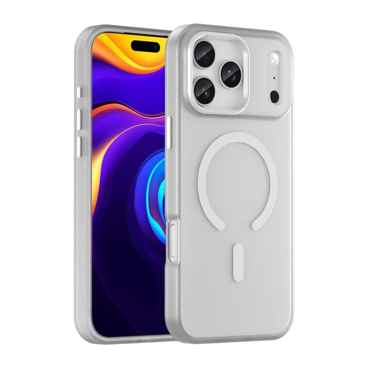 For iPhone 17 Pro Max MagSafe Frosted Translucent TPU + PC Full Coverage Phone Case(White) - Immagine 1