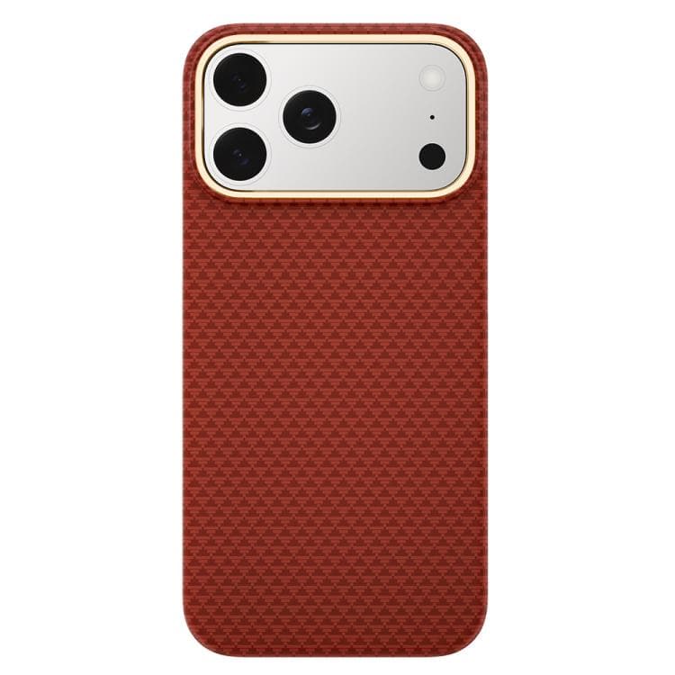 For iPhone 17 Pro Max Metal Frame Nanofiber MagSafe Magnetic Phone Case(Red) - Immagine 1