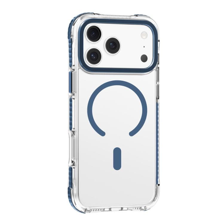 For iPhone 17 Pro Max Mutural Transparent Color Series PC+TPU Magnetic MagSafe Phone Case(Dark Blue) - Immagine 1