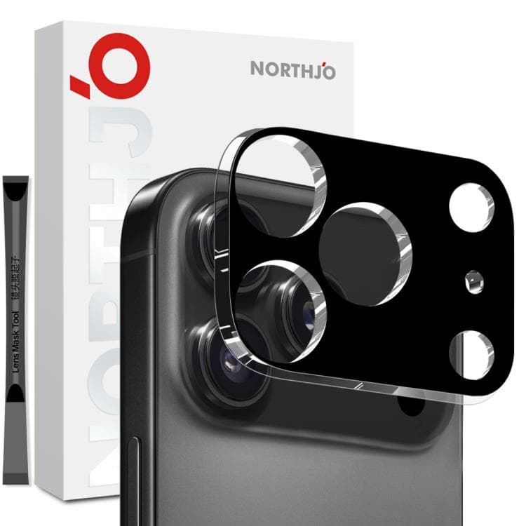 For iPhone 17 Pro Max NORTHJO Camera Lens Protector 3D HD Tempered Glass Film(Black) - Immagine 1