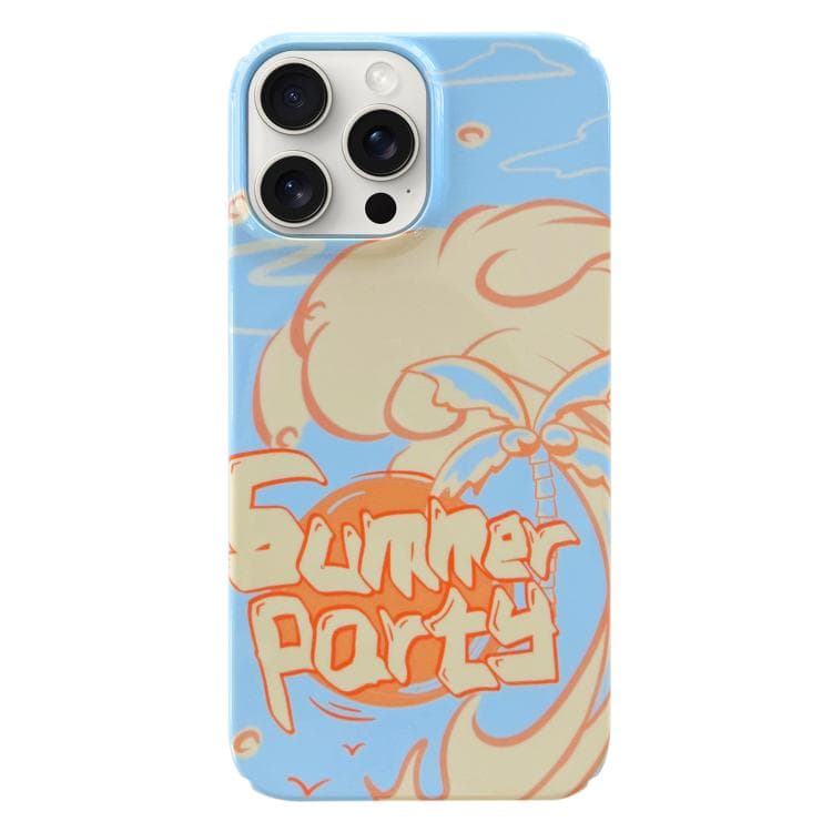 For iPhone 17 Pro Max Painted Pattern PC Phone Case(Summer Party) - Immagine 1