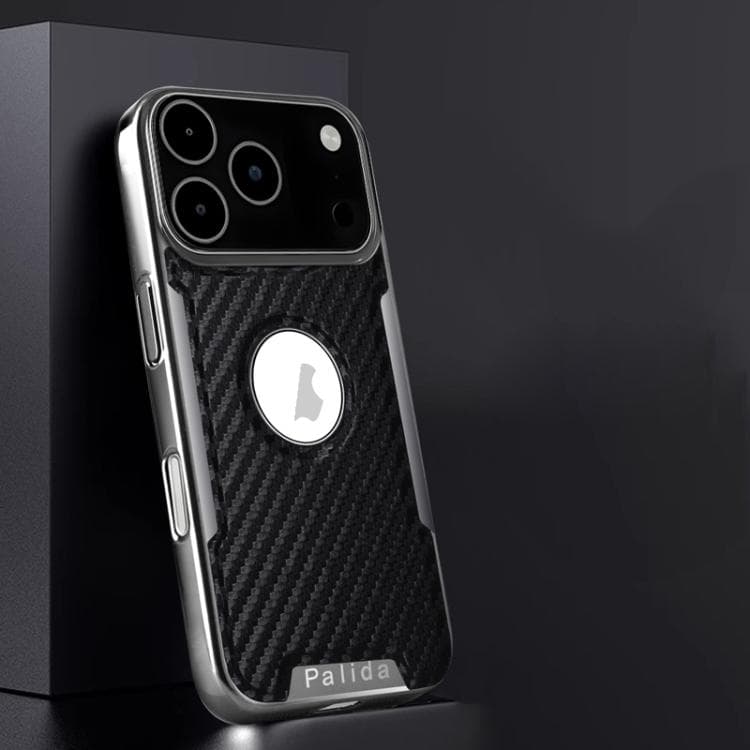 For iPhone 17 Pro Max Palida Y7 Electroplated Carbon Fiber Texture Lens Film Phone Case(Black) - Immagine 1
