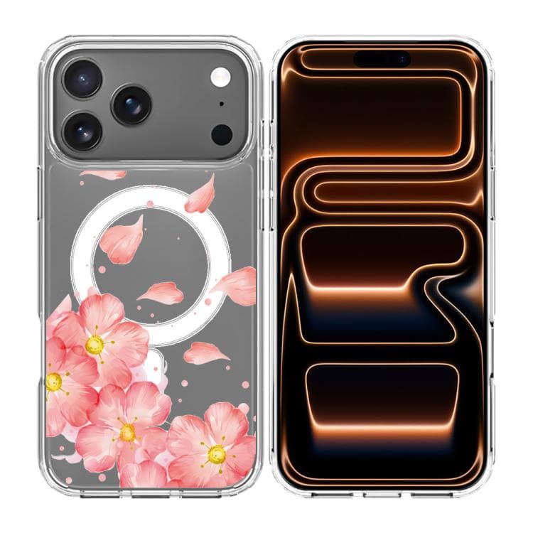 For iPhone 17 Pro Max Pattern Printing TPU + PC Magnetic Shockproof Phone Case(Pink 015) - Immagine 1