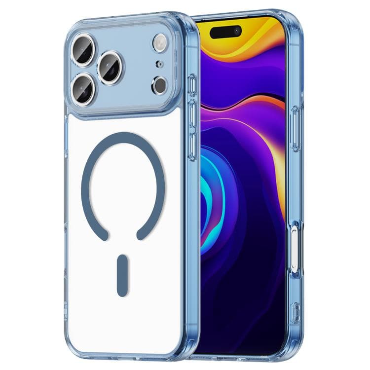 For iPhone 17 Pro Max PC Hybrid TPU Airbag Shockproof MagSafe Phone Case(Transparent Blue) - Immagine 1