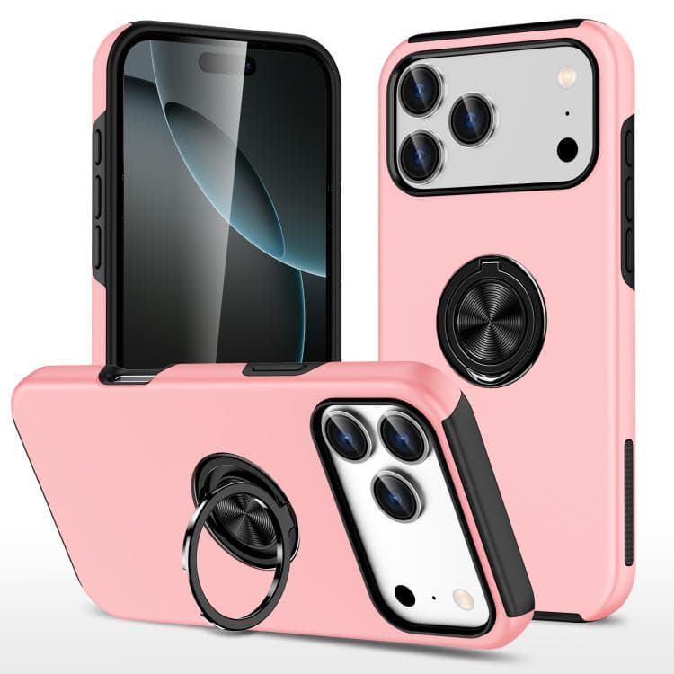 For iPhone 17 Pro Max PC + TPU Magnetic Phone Case with Invisible Ring Holder(Rose Gold) - Immagine 1