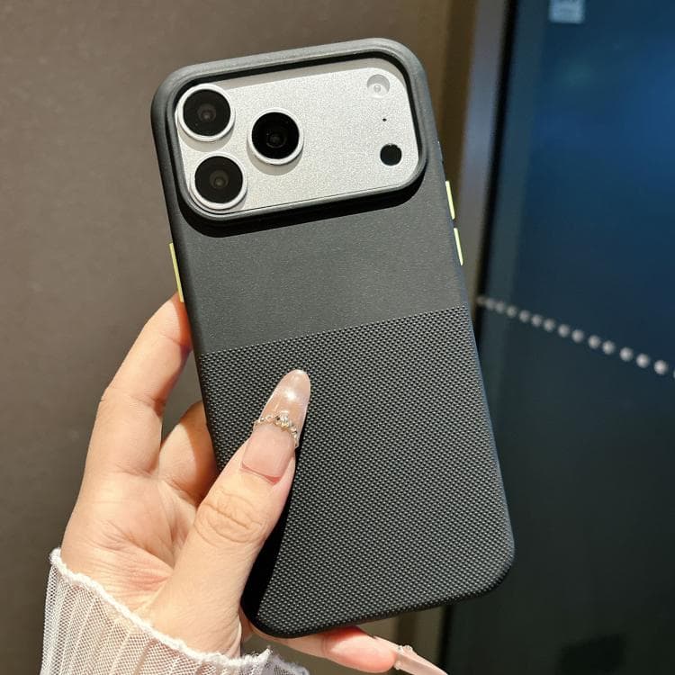 For iPhone 17 Pro Max Polka Dot Velvet TPU Shockproof Magnetic Phone Case(Black) - Immagine 1