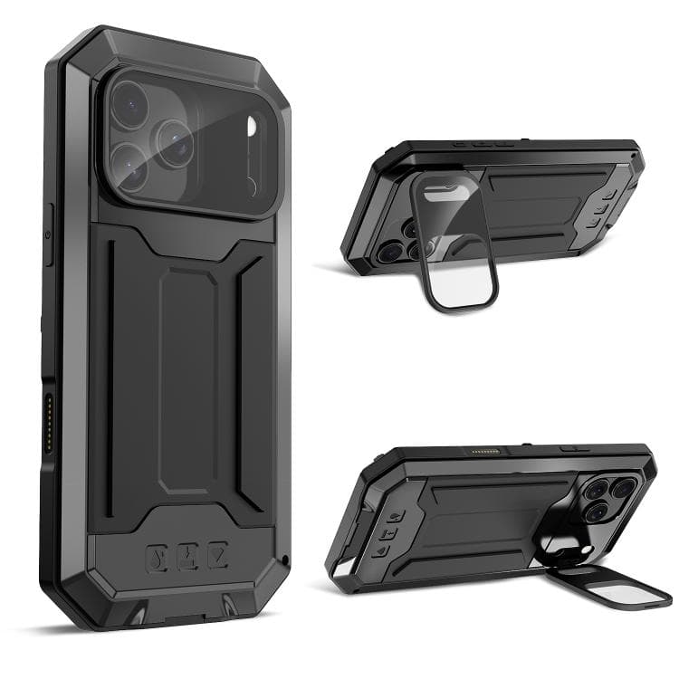 For iPhone 17 Pro Max R-JUST Sliding Camera IP54 Life Waterproof Holder Phone Case(Black) - Immagine 1