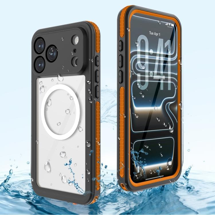 Custodia magnetica impermeabile IP68 RedPepper V Series per iPhone 17 Pro Max (Arancione) - Immagine 1