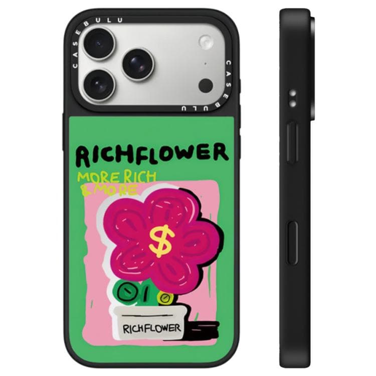 For iPhone 17 Pro Max Rich Flower Series Pattern Camera Control Button Mirror Phone Case(Flowerpot) - Immagine 1