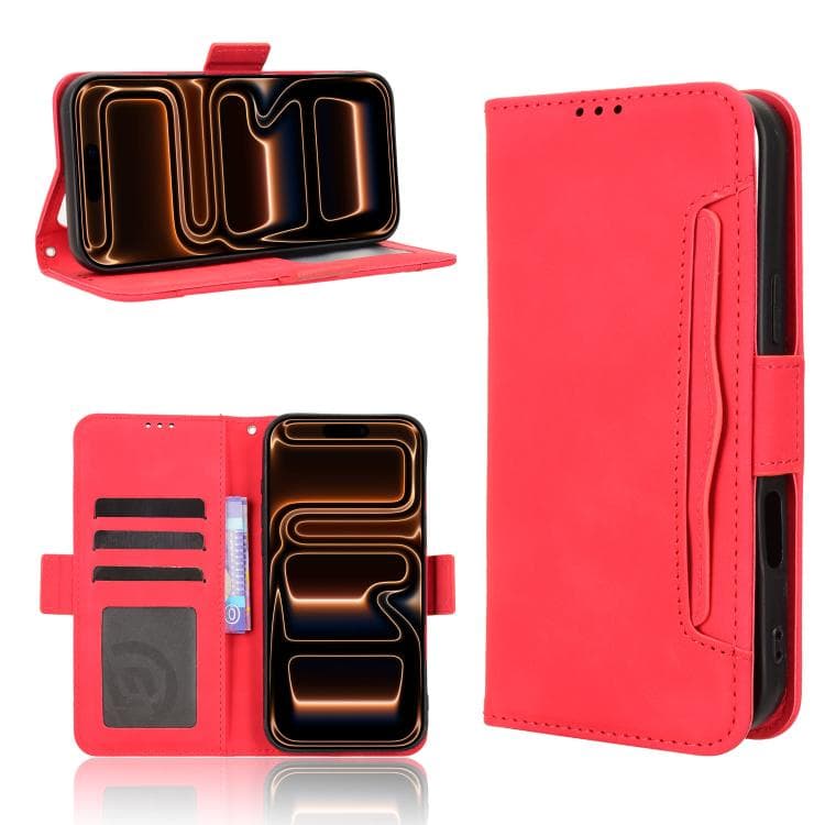 For iPhone 17 Pro Max Skin Feel Calf Texture Card Slots Leather Phone Case(Red) - Immagine 1