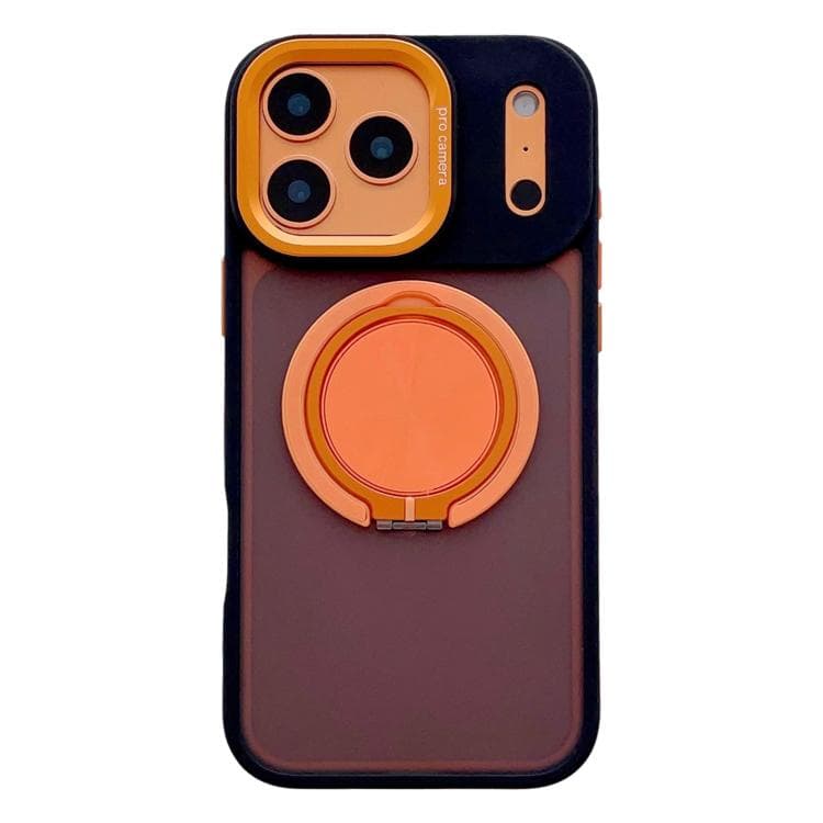 For iPhone 17 Pro Max Skin Feel Frosted 360 Degree Rotation Magnetic Holder MagSafe Phone Case(Orange) - Immagine 1