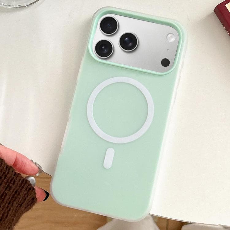 For iPhone 17 Pro Max Skin Feel MagSafe Magnetic PC Hybrid TPU Phone Case(Light Cyan) - Immagine 1