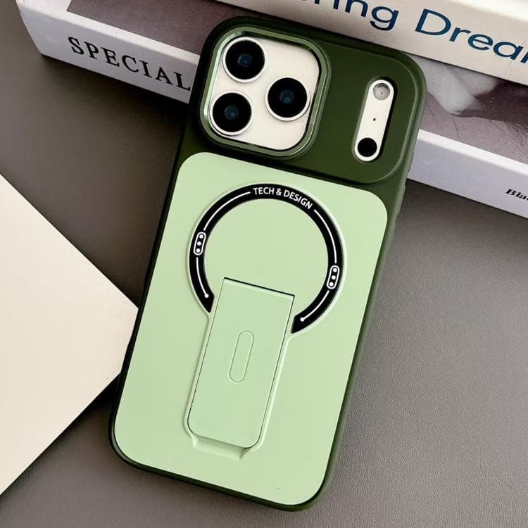 For iPhone 17 Pro Max Skin-Feel TPU Hybrid PC Magnetic Phone Case with Kickstand(Green) - Immagine 1