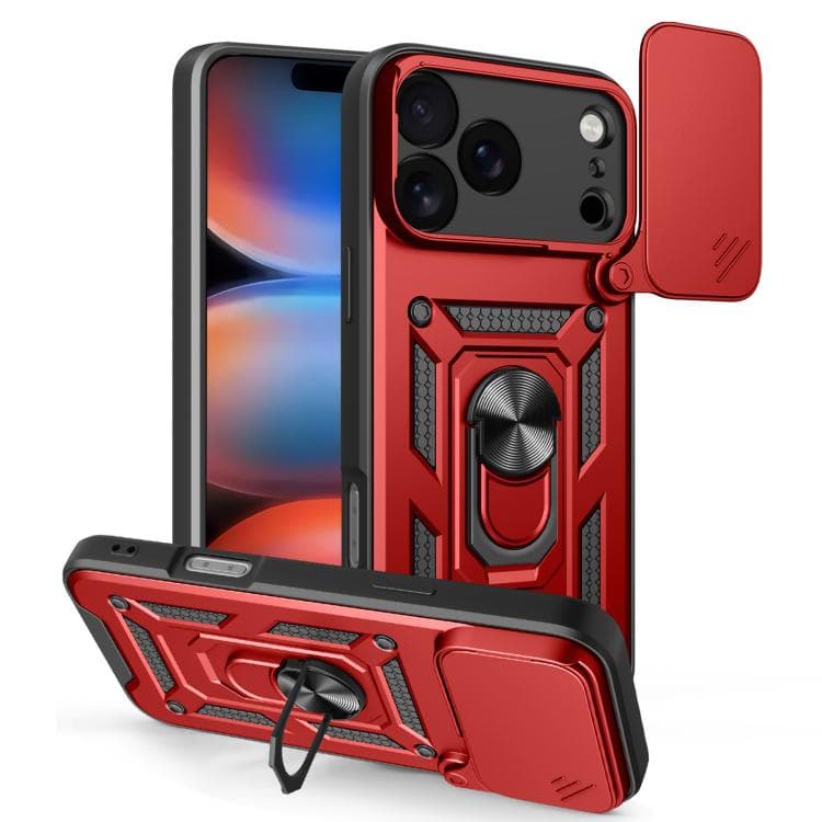 For iPhone 17 Pro Max Sliding Camera Cover Design TPU+PC Phone Case(Red)