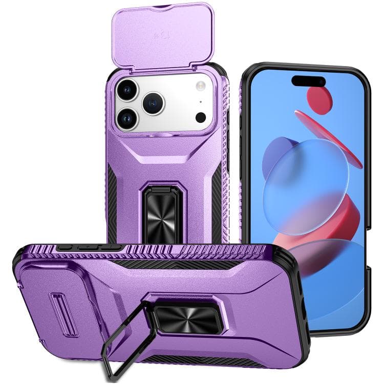 For iPhone 17 Pro Max Sliding Camshield Holder Phone Case(Purple) - Immagine 1