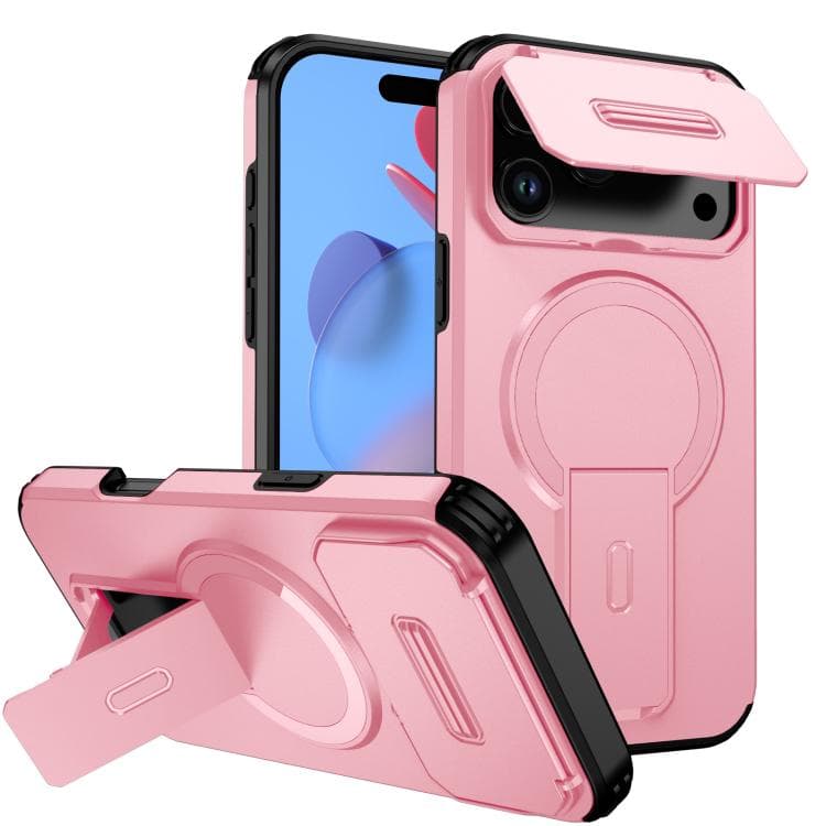 For iPhone 17 Pro Max Sliding Camshield MagSafe Holder Phone Case(Pink) - Immagine 1