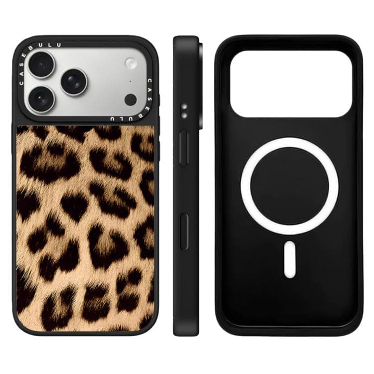 For iPhone 17 Pro Max Stars Leopard Series Pattern Camera Control Button Mirror Magnetic Phone Case(Classic Leopard) - Immagine 1