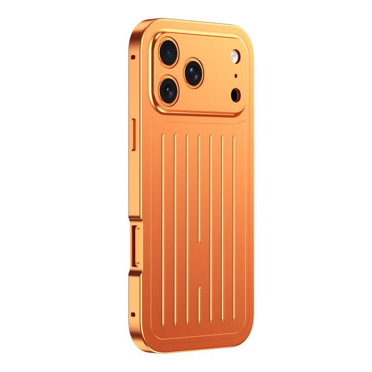 For iPhone 17 Pro Max Suitcase Texture Magnetic King Series Aluminum Alloy Phone Case with Tempered Glass Film(Orange) - Immagine 1
