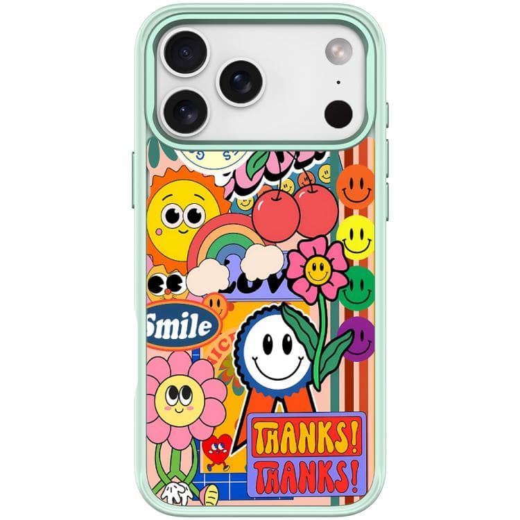 For iPhone 17 Pro Max Thanks Sunflower Pattern Magnetic Phone Case(Light Green) - Immagine 1