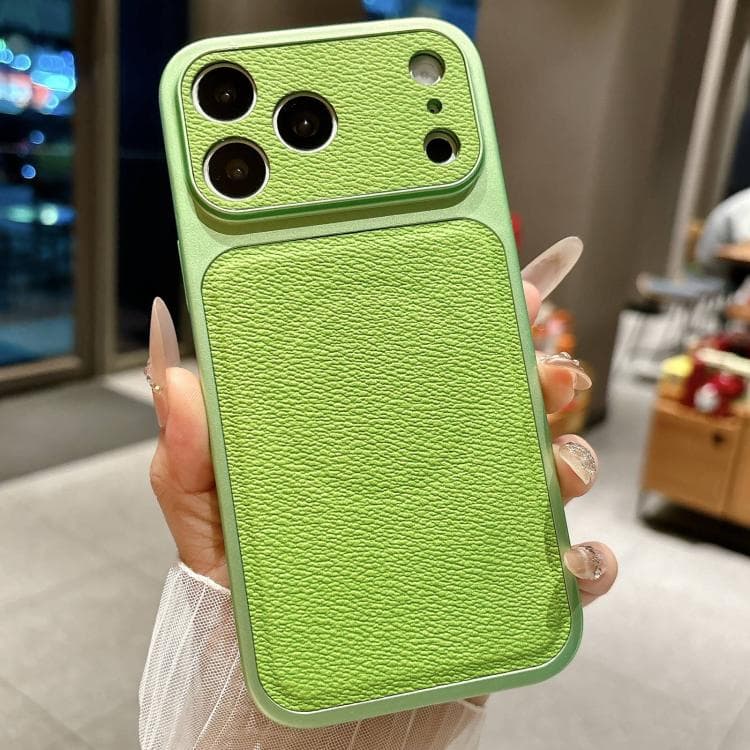 For iPhone 17 Pro Max Transforms Into 17 Large Window Litchi Texture Magnetic Phone Case(Green)