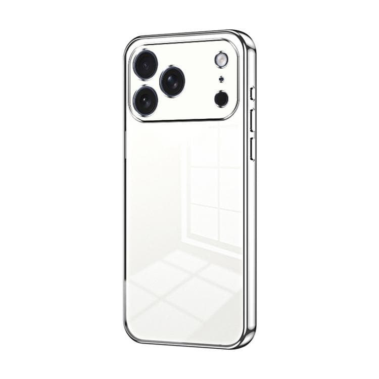 For iPhone 17 Pro Max Transparent Plating Fine Hole Phone Case(Silver) - Immagine 1