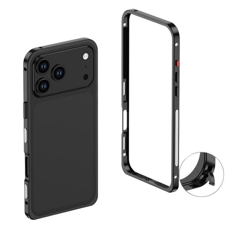 For iPhone 17 Pro Max Ultra-Thin Alloy Metal Frame Shockproof Phone Case(Black) - Immagine 1