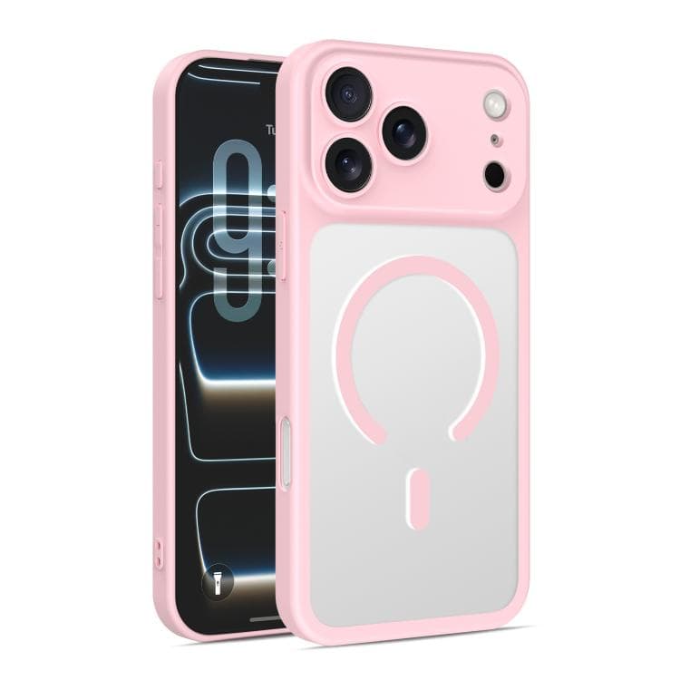 For iPhone 17 Pro Max Ultra-thin Frosted Magnetic TPU Hybrid PC Phone Case(Pink) - Immagine 1