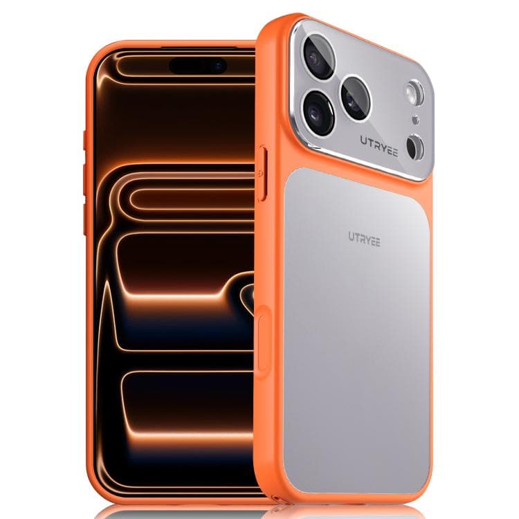 For iPhone 17 Pro Max UTRYEE Colorful Silver Magnetic Phone Case(Orange) - Immagine 1