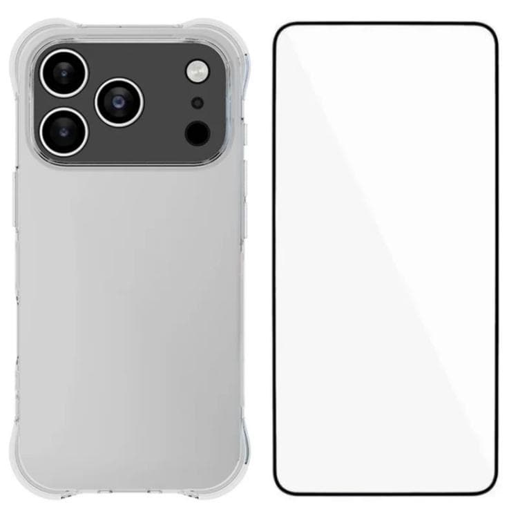 For iPhone 17 Pro Max WANLONFENG Transparent Four-Corner Shockproof TPU Phone Case with Screen Film(Transparent) - Immagine 1