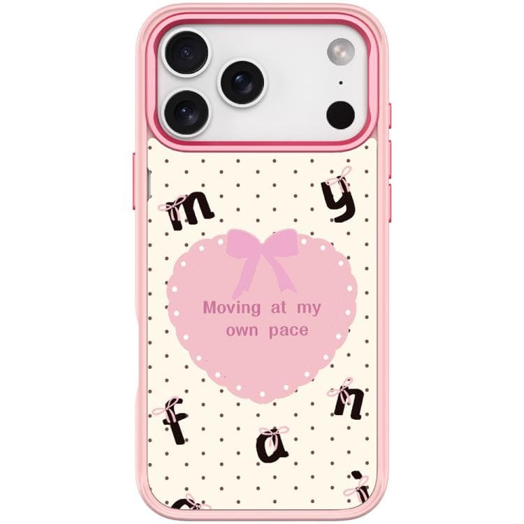 For iPhone 17 Pro Max White Heart Pattern Magnetic Phone Case(Pink) - Immagine 1