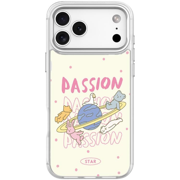 For iPhone 17 Pro Max White Planet Pattern Magnetic Phone Case(Transparent White) - Immagine 1