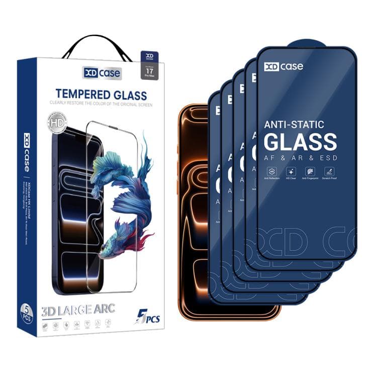 For iPhone 17 Pro Max XDcase 5pcs / Pack Silk Screen Printed HD Tempered Glass Film - Immagine 1