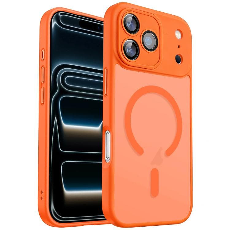 For iPhone 17 Pro Max XDcase Skin Feel Magnetic Frosted Phone Case with Lens Film(Orange) - Immagine 1