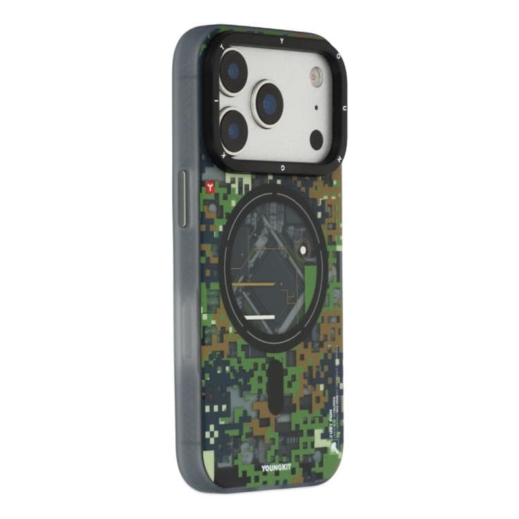 For iPhone 17 Pro Max YOUNGKIT Camouflage Sack2.0 Series Magnetic TPU PC Hybrid Phone Case(Green) - Immagine 1