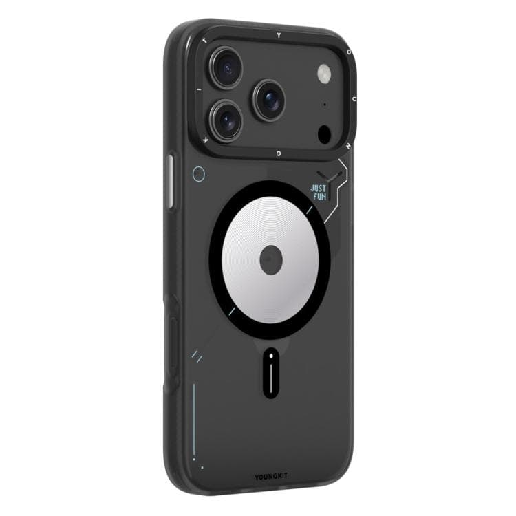 For iPhone 17 Pro Max YOUNGKIT Disc Design Series TPU PC Hybrid Magnetic Phone Case(DZCX001 Gray) - Immagine 1