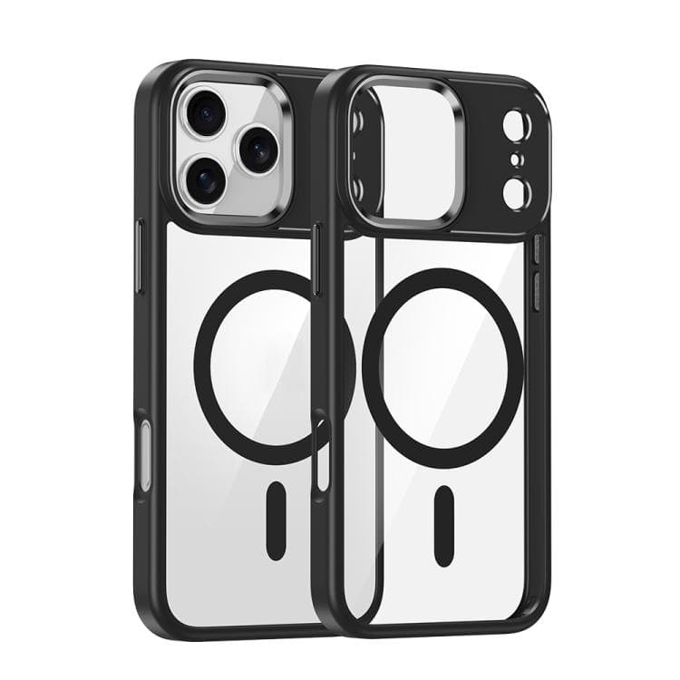 For iPhone 17 Pro Metal Eyes Lens Ring MagSafe Anti-drop Phone Case(Black) - Immagine 1