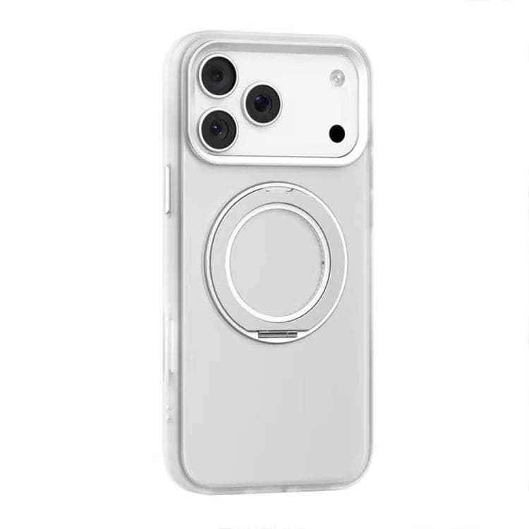 For iPhone 17 Pro Mutural Armor Series MagSafe Magnetic Holder Phone Case(Frosted White) - Immagine 1