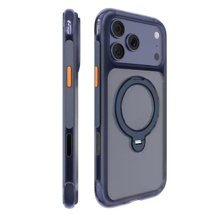 For iPhone 17 Pro Mutural ArtShield Series Magnetic Holder Phone Case(Navy Blue) - Immagine 1