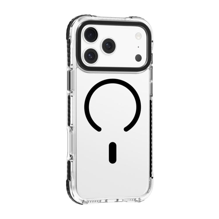 For iPhone 17 Pro Mutural Transparent Color Series PC+TPU Magnetic MagSafe Phone Case(Black) - Immagine 1