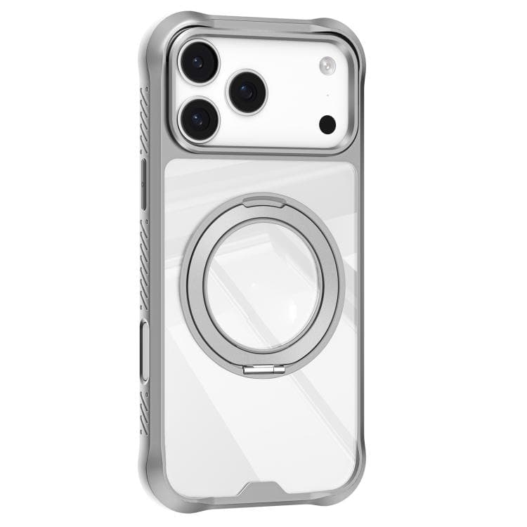For iPhone 17 Pro Mutural Xuan Armor Series MagSafe Magnetic Holder Phone Case(Light Grey) - Immagine 1