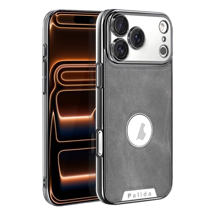 For iPhone 17 Pro Palida Y13 Mecha Denim Texture Full Coverage Phone Case(Grey) - Immagine 1