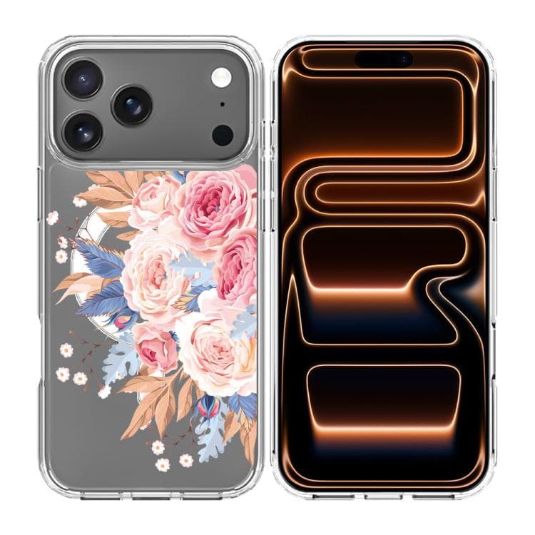 For iPhone 17 Pro Pattern Printing TPU + PC Magnetic Shockproof Phone Case(Pink 012) - Immagine 1