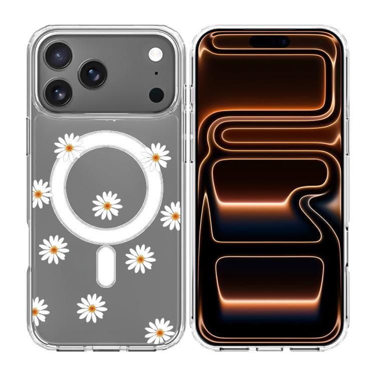 For iPhone 17 Pro Pattern Printing TPU + PC Magnetic Shockproof Phone Case(White 011) - Immagine 1