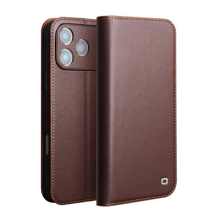 For iPhone 17 Pro QIALINO Classic Gen2 Genuine Leather Phone Case(Brown) - Immagine 1