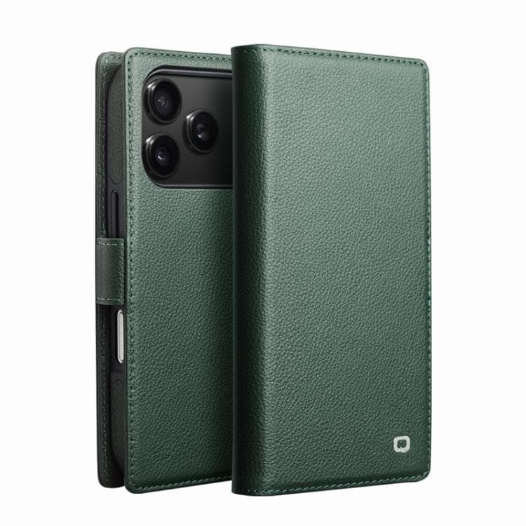 For iPhone 17 Pro QIALINO Classics 3rd Genuine Leather Phone Case(Cyan) - Immagine 1