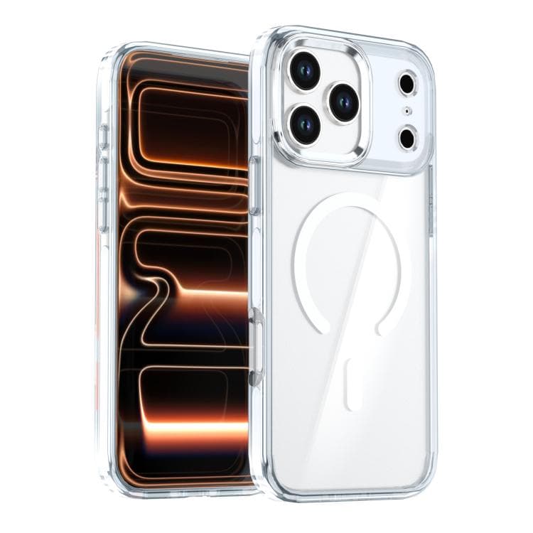 Custodia magnetica trasparente bicolore Qicai per iPhone 17 Pro (Bianco) - Immagine 1