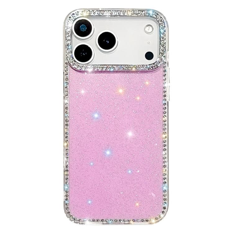 For iPhone 17 Pro Rhinestone Dual-side IMD PC Hybrid TPU Phone Case(Glitter Light Purple) - Immagine 1