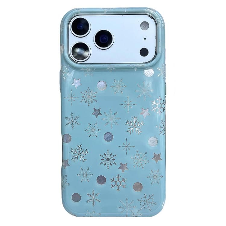 For iPhone 17 Pro Rounded Edge IMD Pattern TPU Phone Case(Snowflake) - Immagine 1