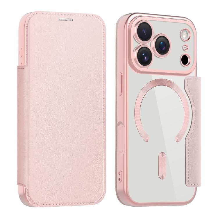 For iPhone 17 Pro Shield MagSafe RFID Anti-theft Leather Phone Case(Pink) - Immagine 1