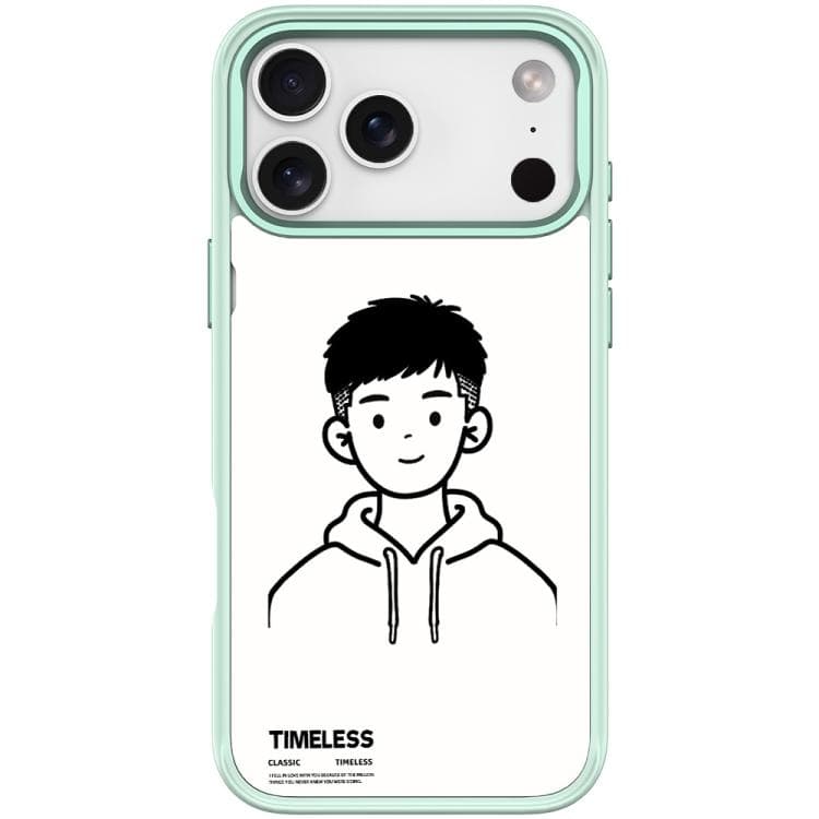 Custodia magnetica per iPhone 17 Pro con motivo a ragazzo incappucciato (verde chiaro) - Immagine 1